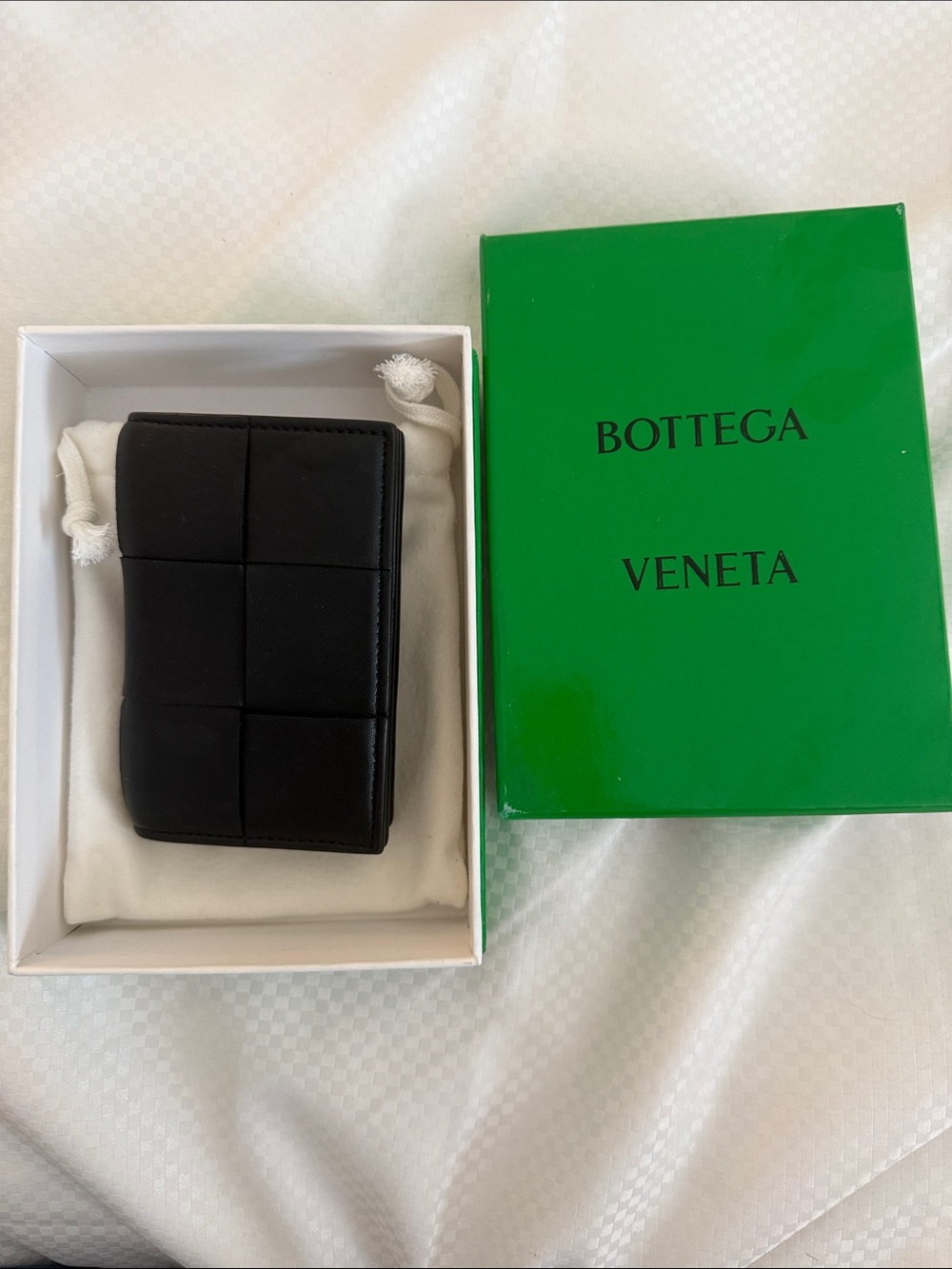 Bottega Veneta Black Intrecciato Bi-Fold Card Case